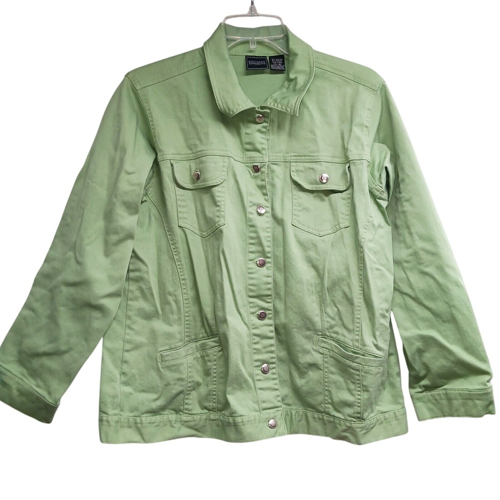 Southern Expressions Light Green Jacket - Button Front Long Sleeves Women's XL